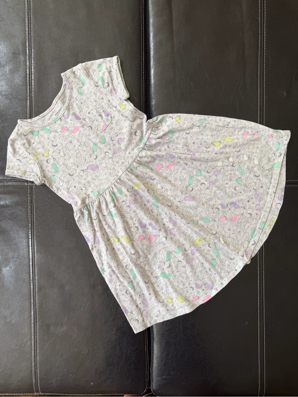 Jumping Beans - Light Heather Gray Unicorn Dress